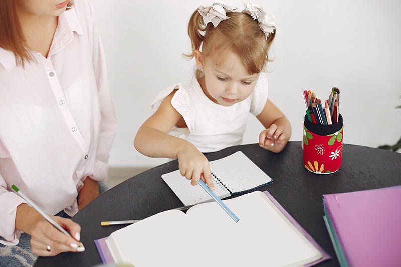 Baby Sitter with litthe girl